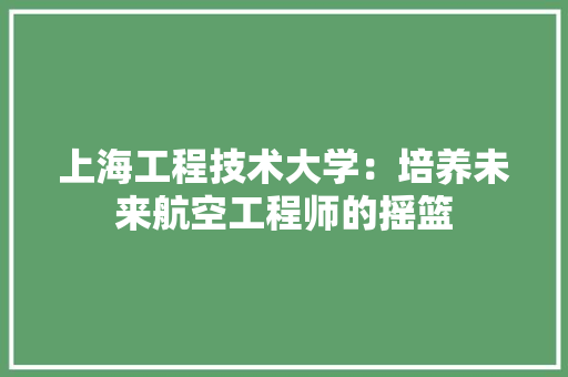 上海工程技术大学：培养未来航空工程师的摇篮 地板材料