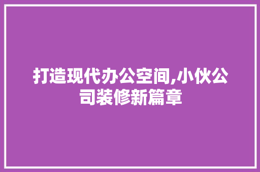 打造现代办公空间,小伙公司装修新篇章 地板材料
