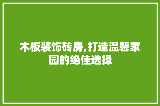 木板装饰砖房,打造温馨家园的绝佳选择 现代风格装饰