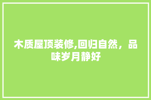 木质屋顶装修,回归自然，品味岁月静好 客厅装修
