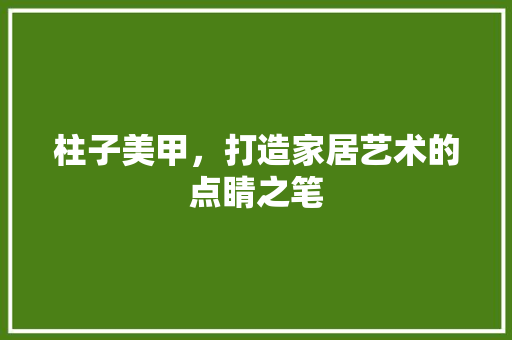 柱子美甲，打造家居艺术的点睛之笔 木雕艺术