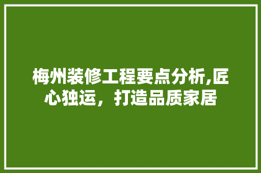 梅州装修工程要点分析,匠心独运，打造品质家居 地板材料