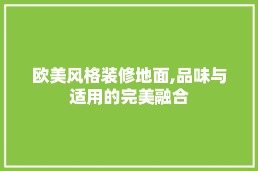 欧美风格装修地面,品味与适用的完美融合 现代风格装饰