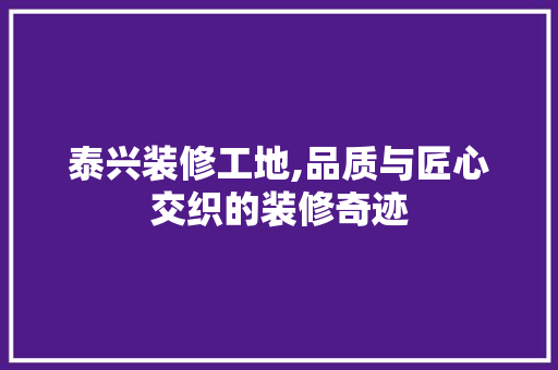 泰兴装修工地,品质与匠心交织的装修奇迹