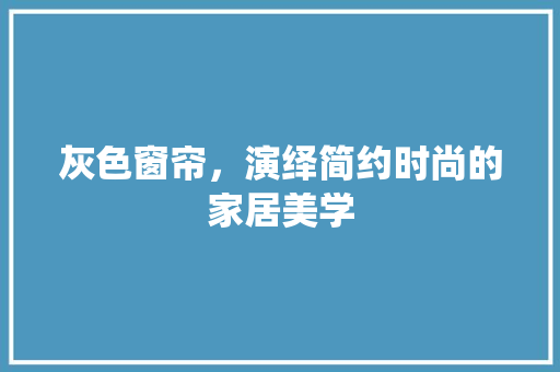灰色窗帘，演绎简约时尚的家居美学 软装设计
