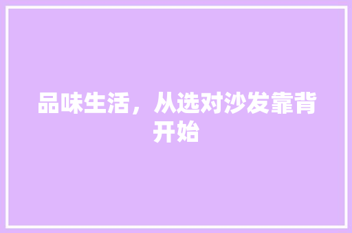 品味生活，从选对沙发靠背开始 现代风格装饰