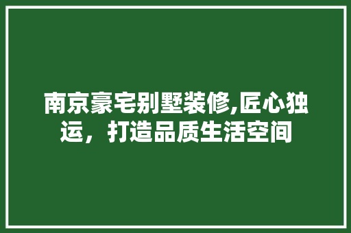 南京豪宅别墅装修,匠心独运，打造品质生活空间 中式风格装饰