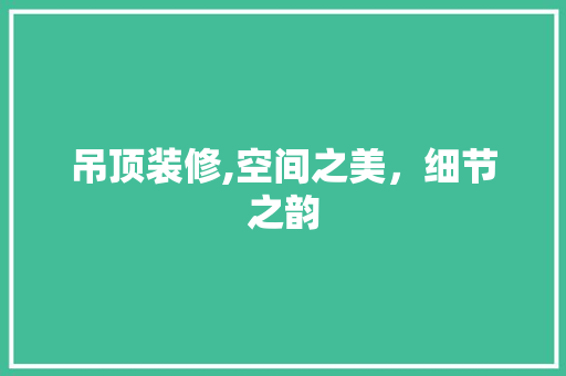 吊顶装修,空间之美，细节之韵 地板材料