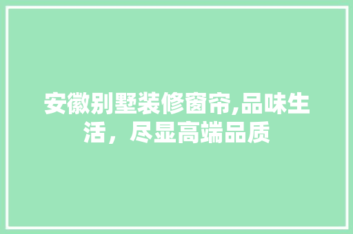 安徽别墅装修窗帘,品味生活，尽显高端品质 现代风格装饰