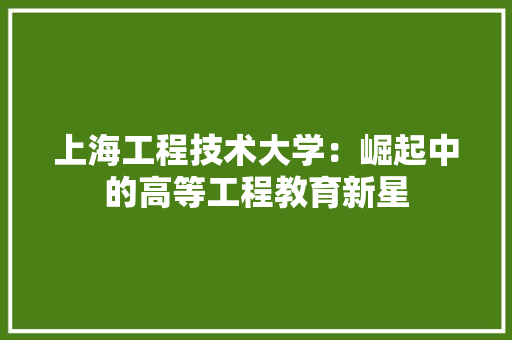 上海工程技术大学：崛起中的高等工程教育新星 地板材料
