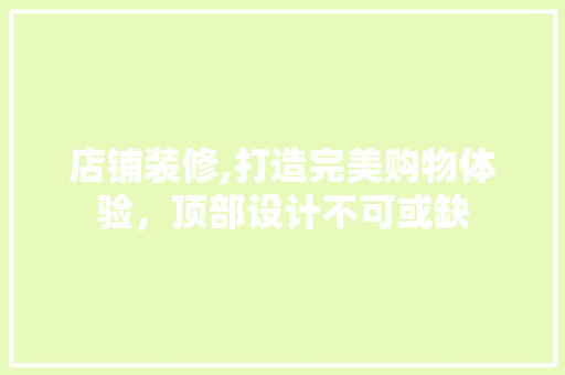 店铺装修,打造完美购物体验，顶部设计不可或缺 现代风格装饰