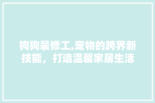 狗狗装修工,宠物的跨界新技能，打造温馨家居生活