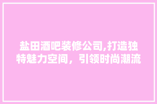 盐田酒吧装修公司,打造独特魅力空间，引领时尚潮流 软装设计