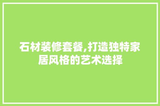 石材装修套餐,打造独特家居风格的艺术选择 客厅装修