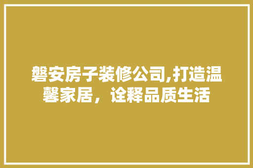 磐安房子装修公司,打造温馨家居，诠释品质生活 软装设计