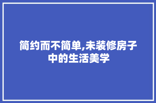 简约而不简单,未装修房子中的生活美学 软装设计