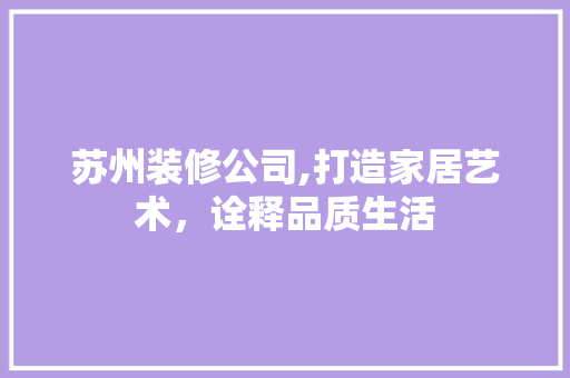 苏州装修公司,打造家居艺术，诠释品质生活 现代风格装饰