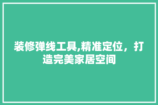 装修弹线工具,精准定位，打造完美家居空间 客厅装修