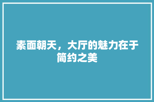 素面朝天，大厅的魅力在于简约之美 卧室装修