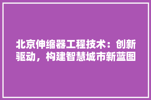 北京伸缩器工程技术：创新驱动，构建智慧城市新蓝图 家居装修