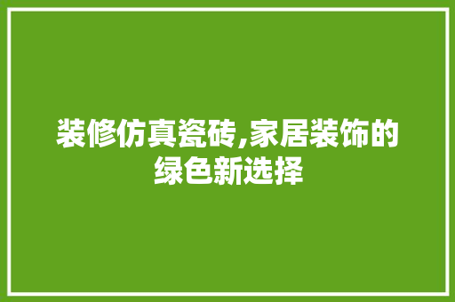 装修仿真瓷砖,家居装饰的绿色新选择 中式风格装饰