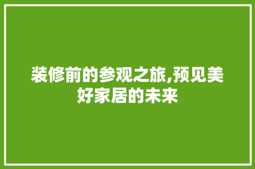 装修前的参观之旅,预见美好家居的未来 地板材料