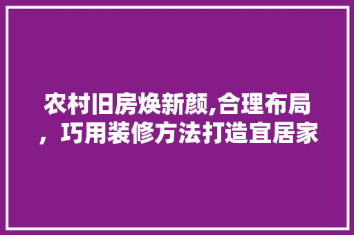 农村旧房焕新颜,合理布局，巧用装修方法打造宜居家园 软装设计