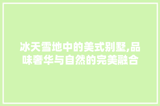 冰天雪地中的美式别墅,品味奢华与自然的完美融合 卧室装修