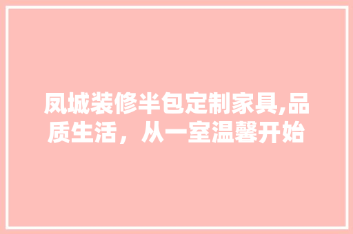 凤城装修半包定制家具,品质生活，从一室温馨开始