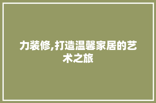 力装修,打造温馨家居的艺术之旅 卧室装修