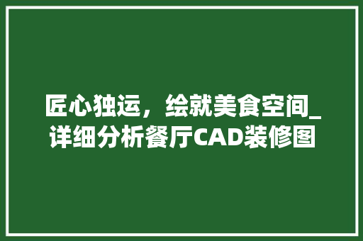 匠心独运，绘就美食空间_详细分析餐厅CAD装修图 软装设计