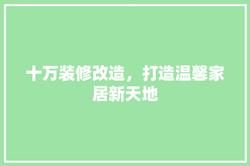 十万装修改造，打造温馨家居新天地 客厅装修