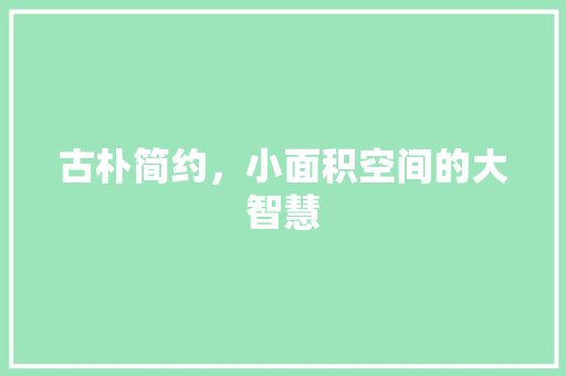 古朴简约，小面积空间的大智慧 现代风格装饰
