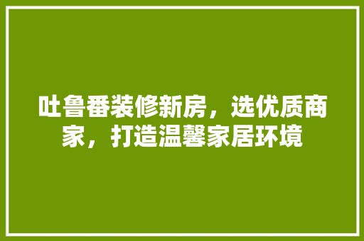 吐鲁番装修新房，选优质商家，打造温馨家居环境 家居装修