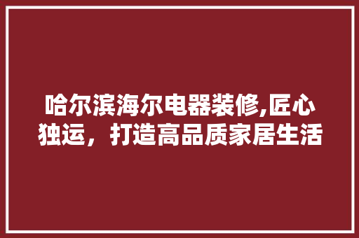 哈尔滨海尔电器装修,匠心独运，打造高品质家居生活 家居装修