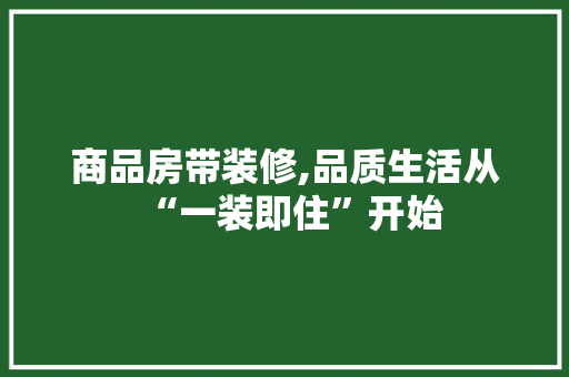 商品房带装修,品质生活从“一装即住”开始 地板材料