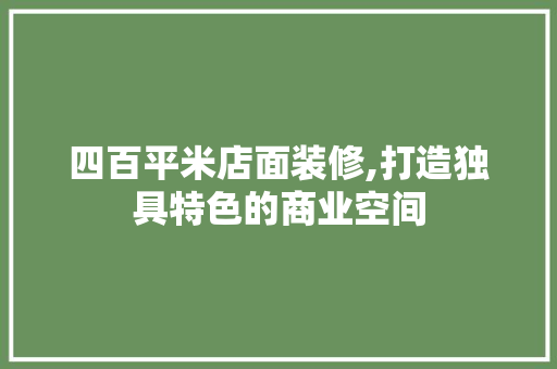 四百平米店面装修,打造独具特色的商业空间 木雕艺术