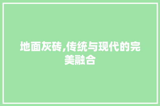 地面灰砖,传统与现代的完美融合 现代风格装饰