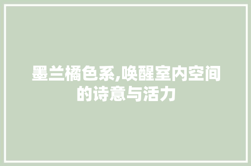 墨兰橘色系,唤醒室内空间的诗意与活力