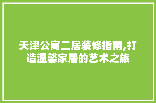 天津公寓二居装修指南,打造温馨家居的艺术之旅 家居装修