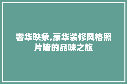 奢华映象,豪华装修风格照片墙的品味之旅 地板材料