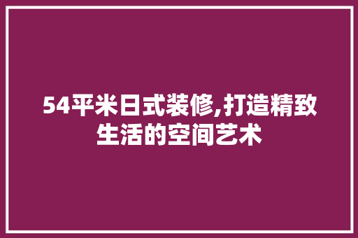 54平米日式装修,打造精致生活的空间艺术 卧室装修