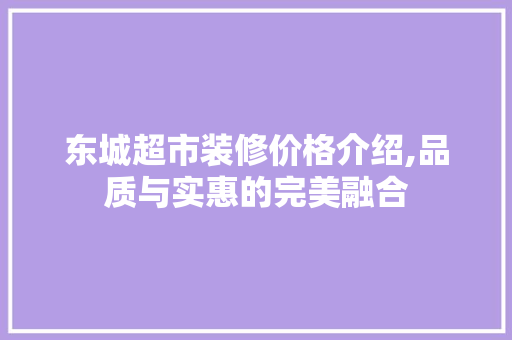 东城超市装修价格介绍,品质与实惠的完美融合 地板材料