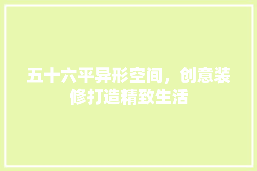 五十六平异形空间，创意装修打造精致生活