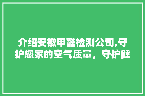 介绍安徽甲醛检测公司,守护您家的空气质量，守护健康生活 卧室装修