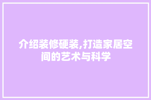 介绍装修硬装,打造家居空间的艺术与科学 现代风格装饰