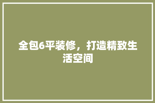 全包6平装修，打造精致生活空间 室内设计
