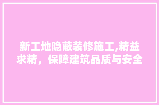 新工地隐蔽装修施工,精益求精，保障建筑品质与安全 卧室装修