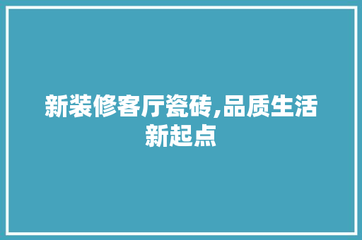 新装修客厅瓷砖,品质生活新起点 软装设计