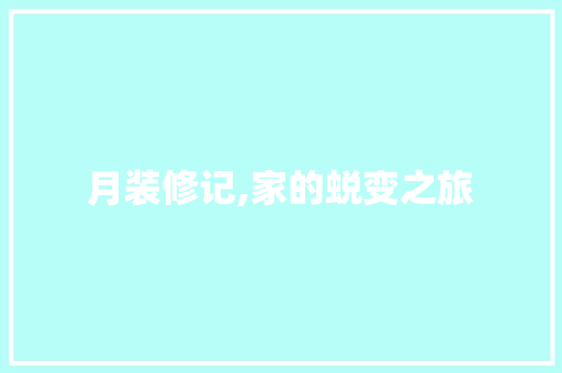 月装修记,家的蜕变之旅 客厅装修